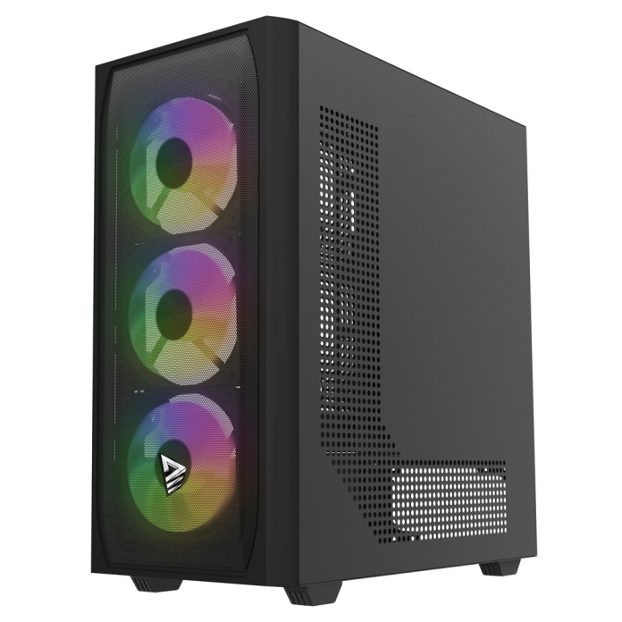 miejsca na dziesięć wentylatorów w obudowie SAVIO NOCTIS FLOW RGB X1